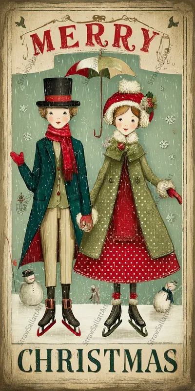 Cute Merry Christmas Posters Wall Art