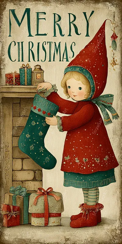 Cute Merry Christmas Posters Wall Art