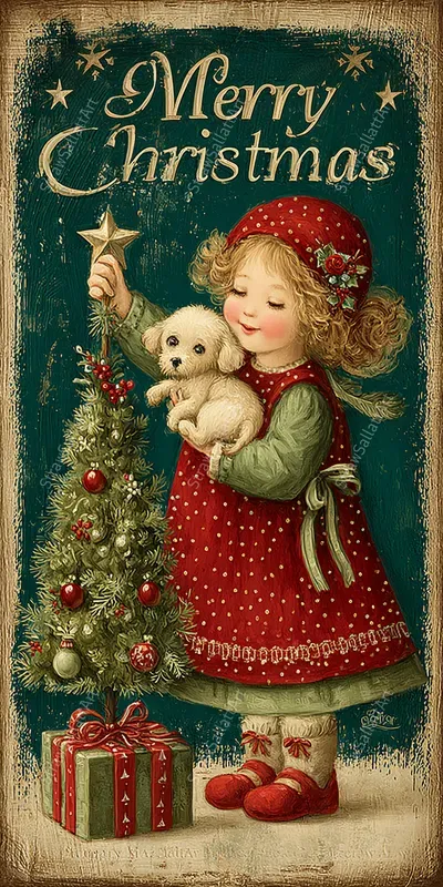 Cute Merry Christmas Posters Wall Art