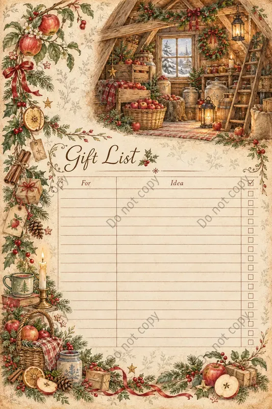 Cottagecore Christmas Journal Pages