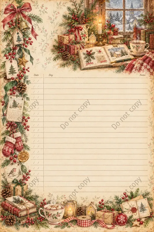 Cottagecore Christmas Journal Pages