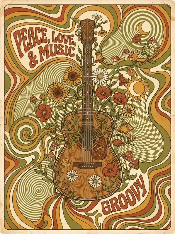 70s Retro Psychedelic Art Posters