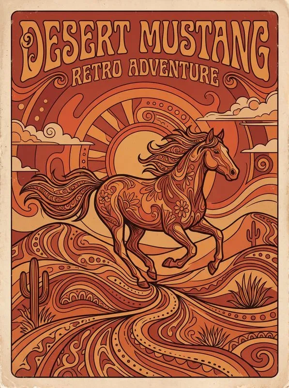 70s Retro Psychedelic Art Posters