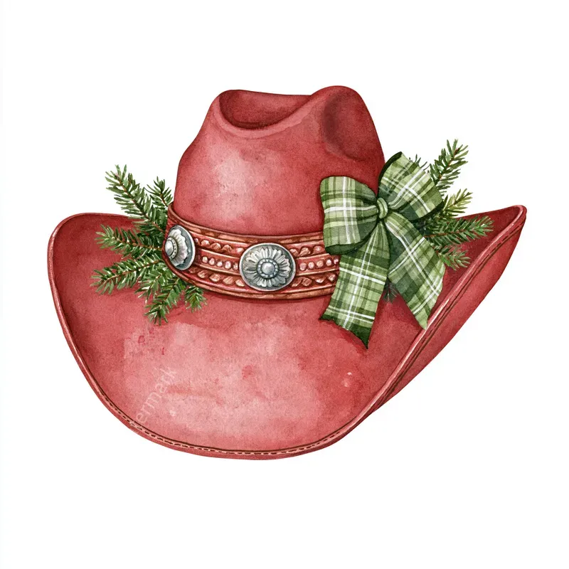 Western Christmas Watercolor Cliparts