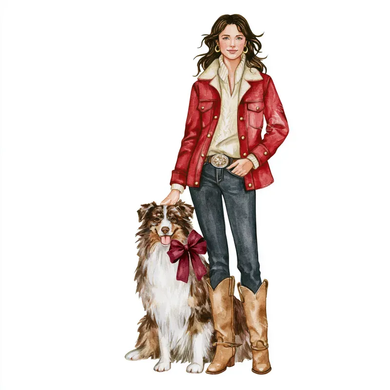 Western Christmas Watercolor Cliparts