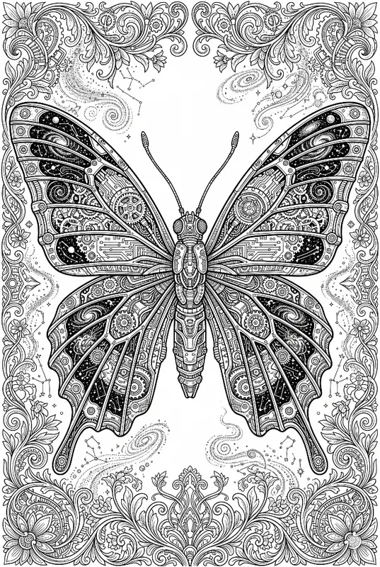 Cyber Organic Mandala Coloring Pages