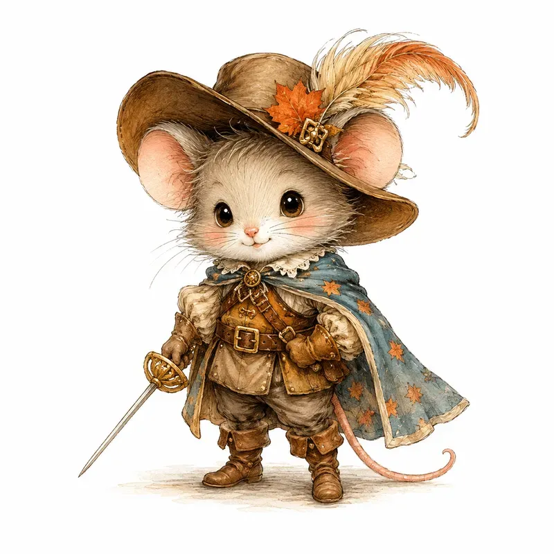Cute Autumn Character Watercolor Cliparts