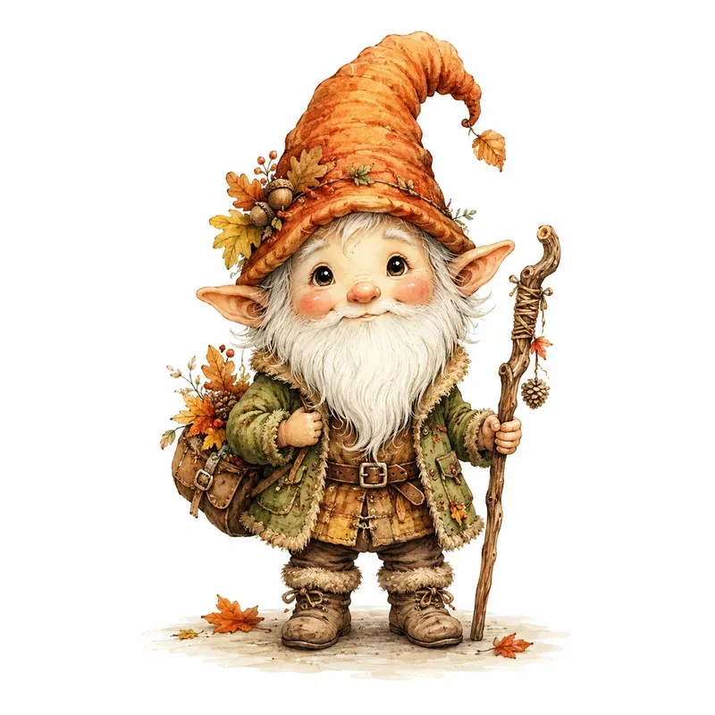 Cute Autumn Character Watercolor Cliparts