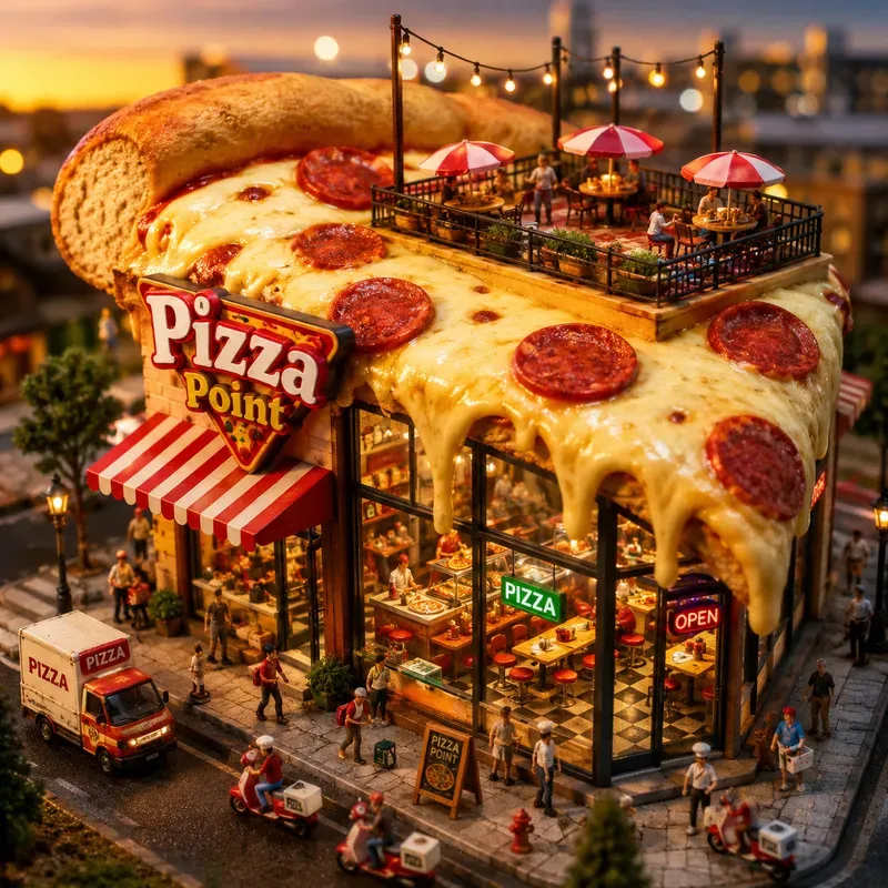 Miniature Fast Food Toy World Scenes