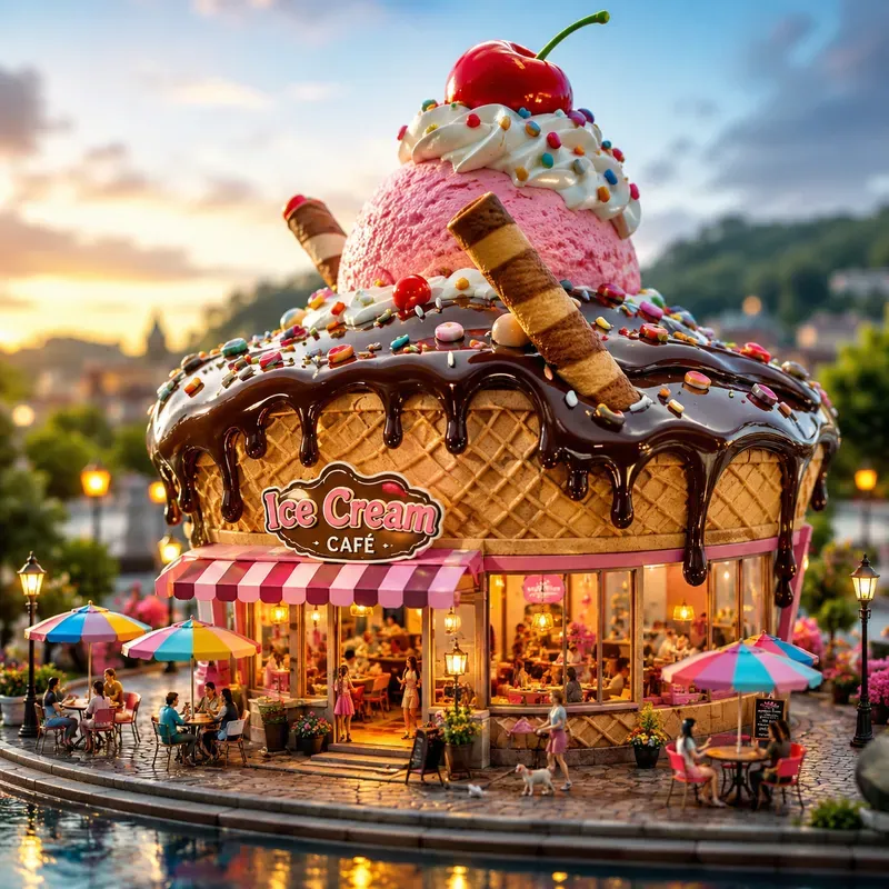 Miniature Fast Food Toy World Scenes