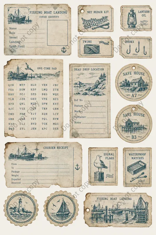 Spy Tradecraft Ephemera Sheets