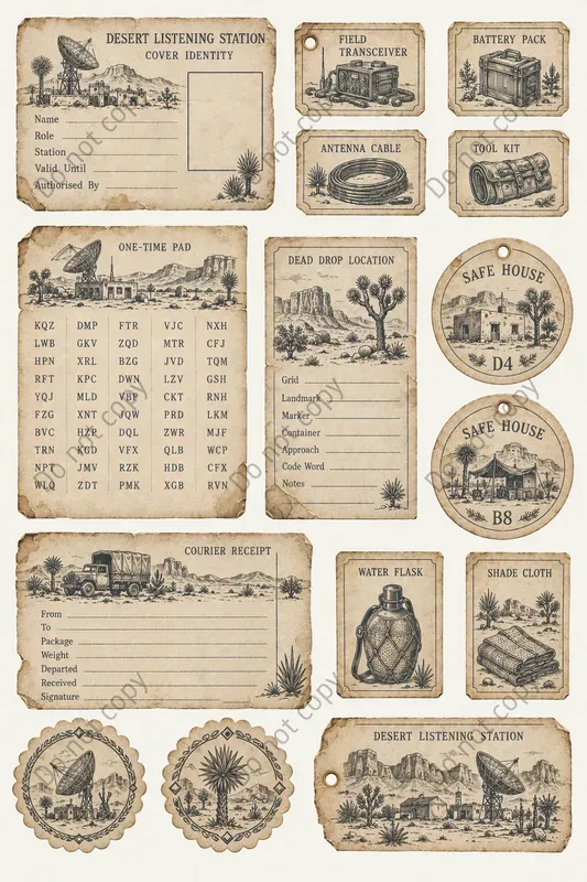 Spy Tradecraft Ephemera Sheets
