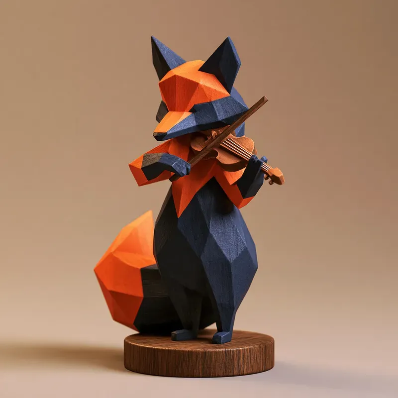 Handcrafted Stylized 3D Carved Figurines