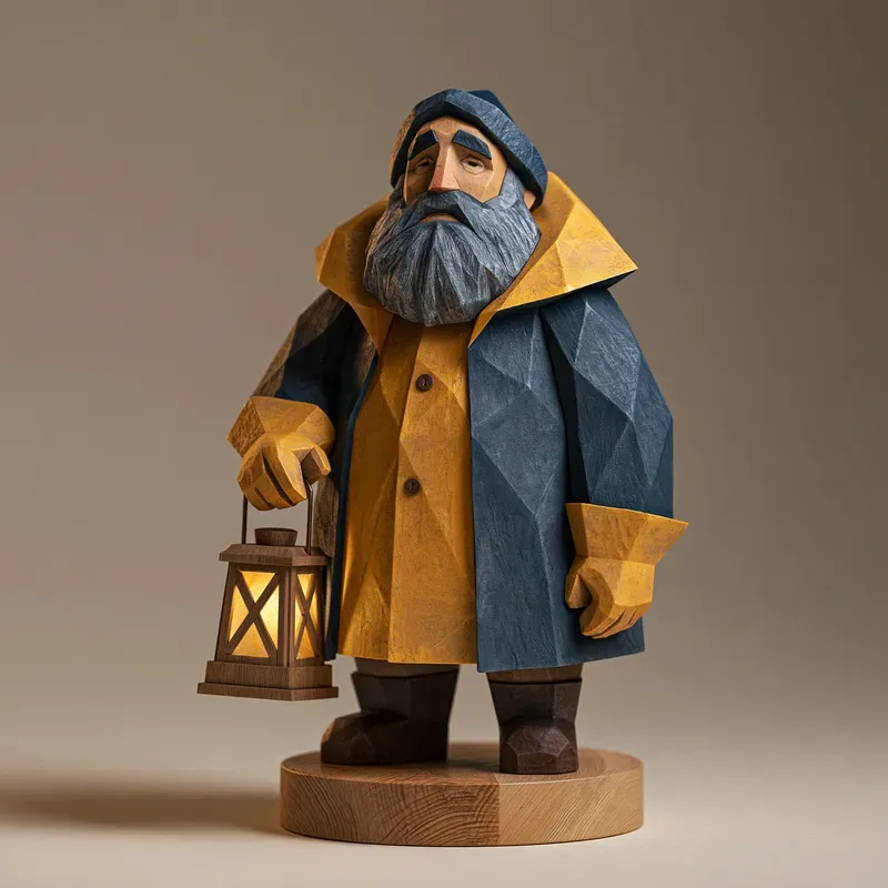 Handcrafted Stylized 3D Carved Figurines