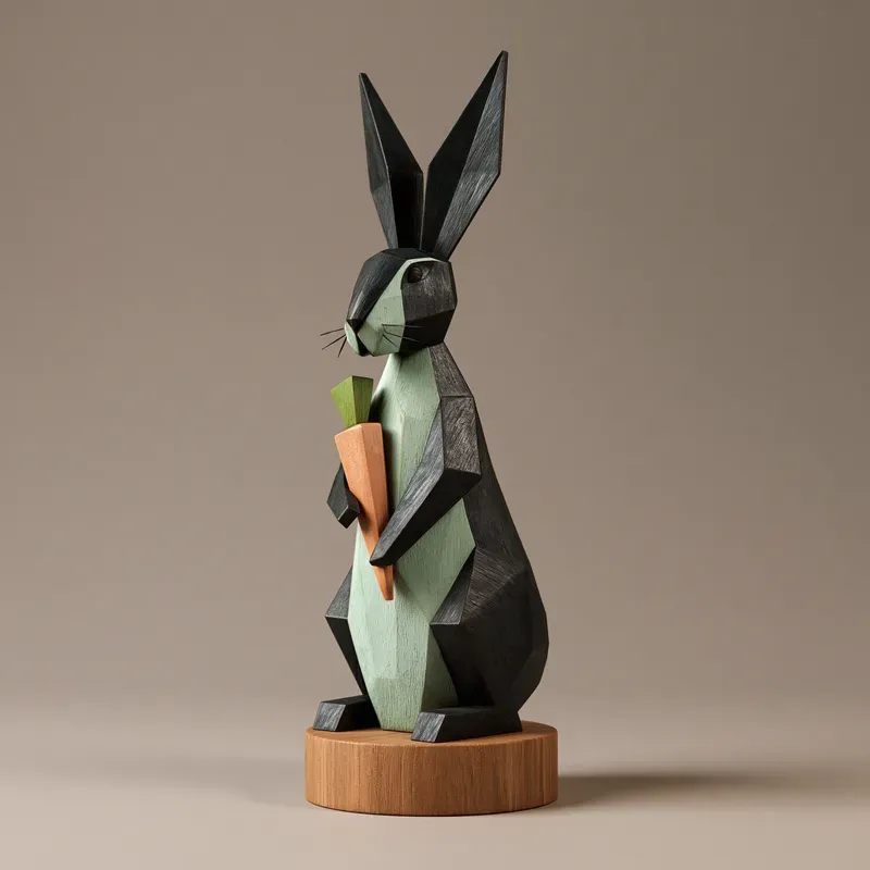 Handcrafted Stylized 3D Carved Figurines