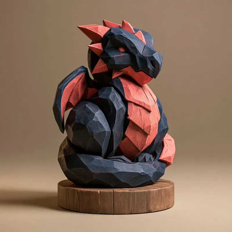 Handcrafted Stylized 3D Carved Figurines
