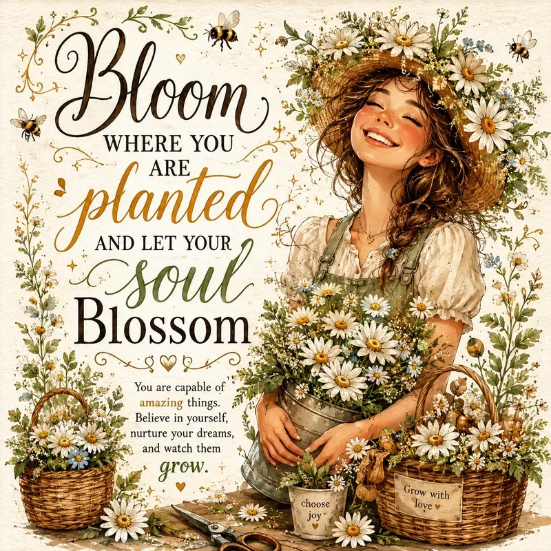 Whimsical Inspirational Quote Portraits