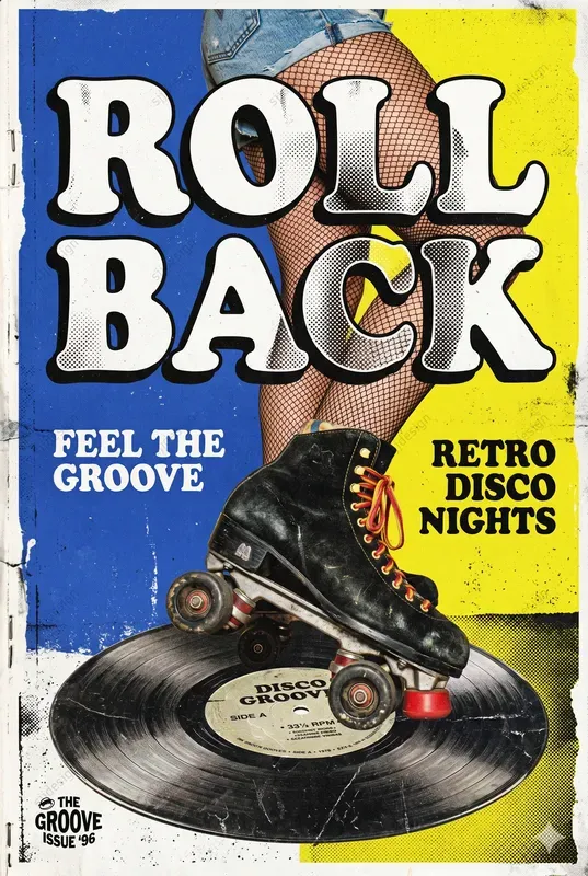 90s Magazine Ad Poster Style
