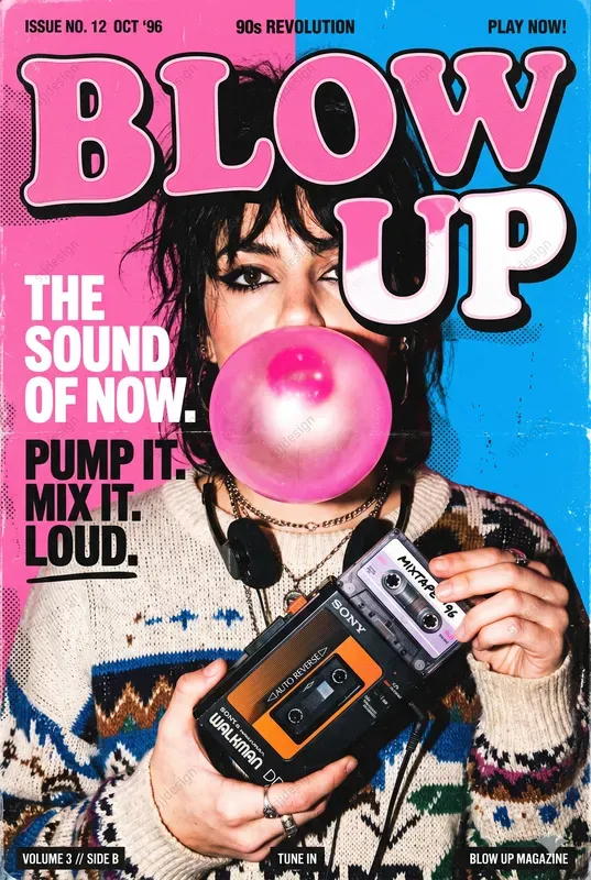 90s Magazine Ad Poster Style