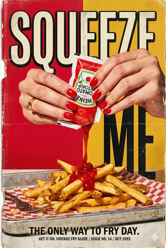 90s Magazine Ad Poster Style