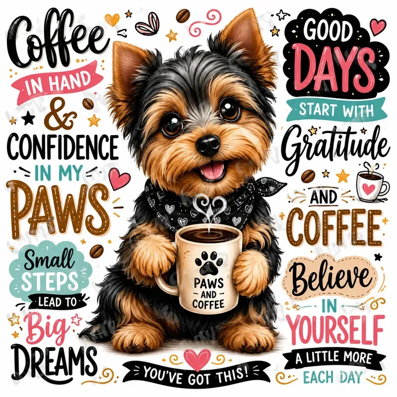 Cute Coffee Quote Puppy Poster Makers