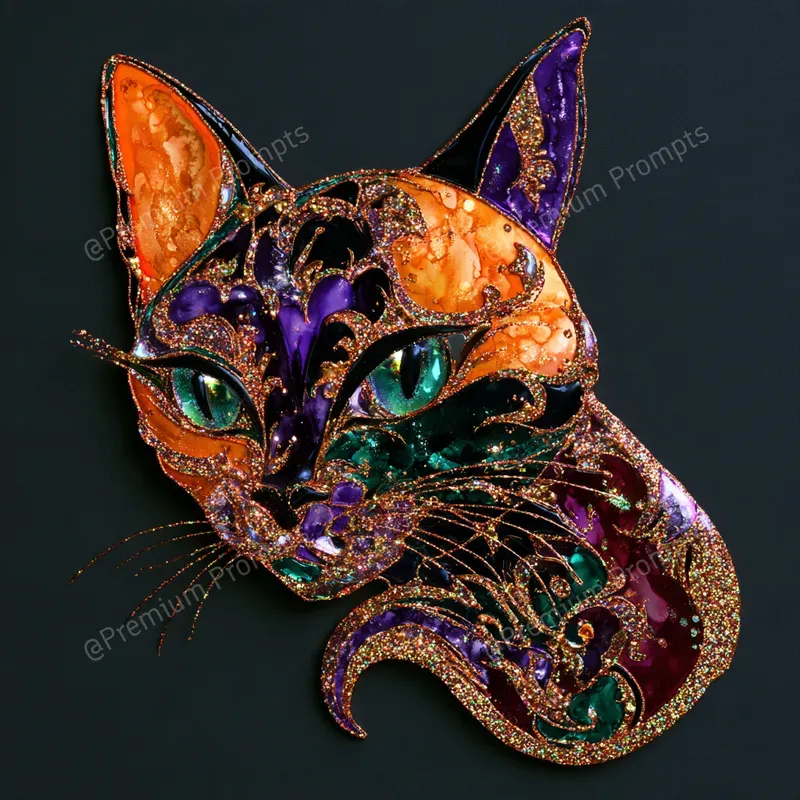 Shimmering Halloween Watercolor 2D Art