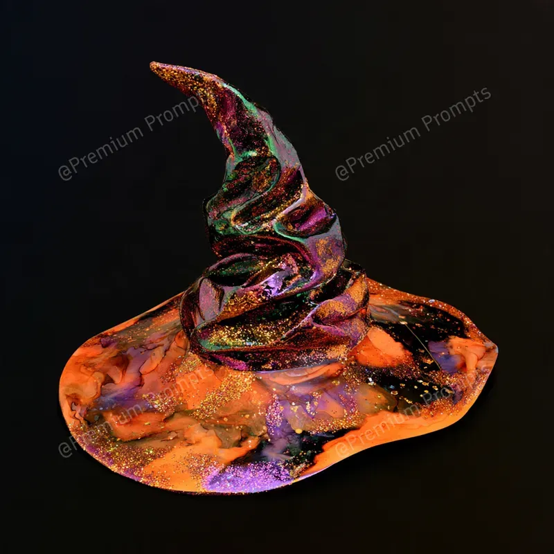 Shimmering Halloween Watercolor 2D Art