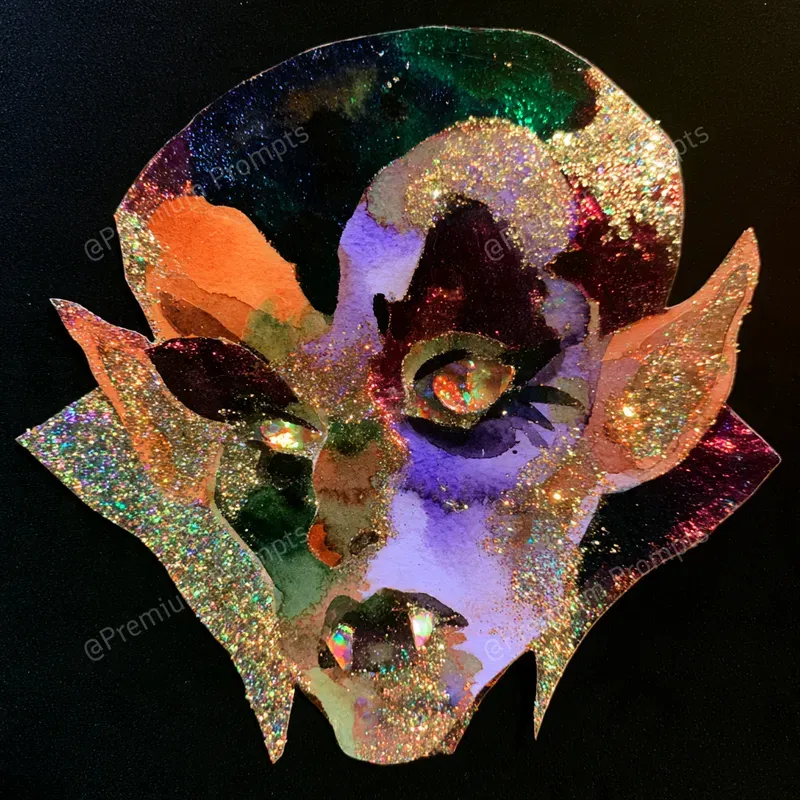 Shimmering Halloween Watercolor 2D Art