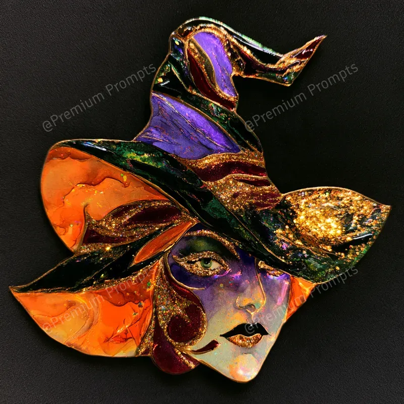 Shimmering Halloween Watercolor 2D Art