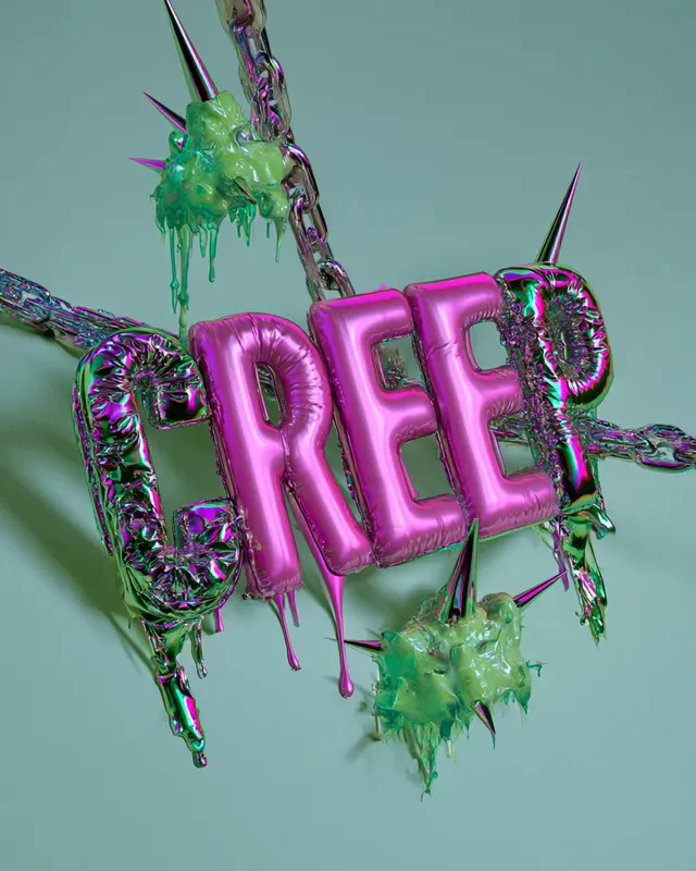 Surreal 3D Halloween Typography Art