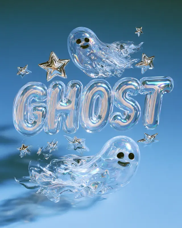 Surreal 3D Halloween Typography Art
