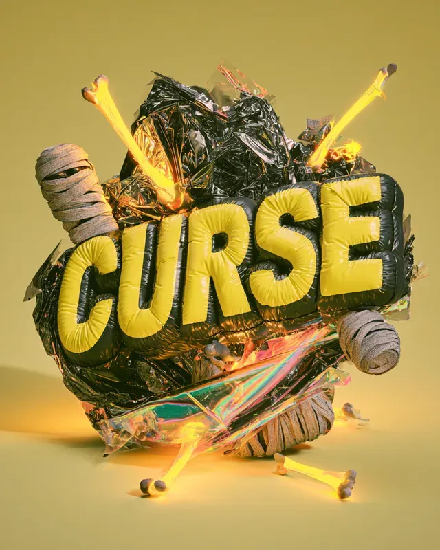 Surreal 3D Halloween Typography Art