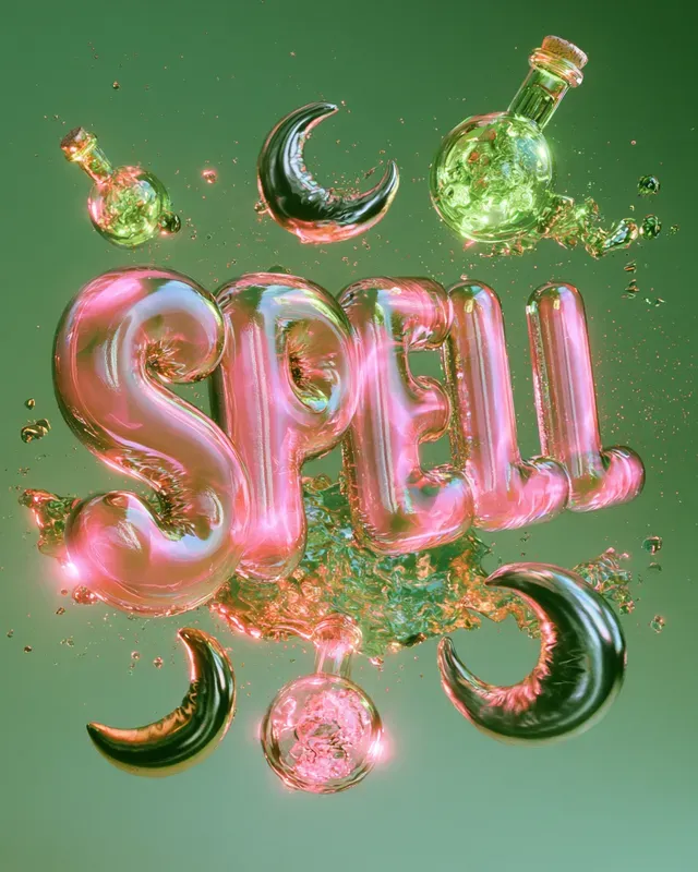 Surreal 3D Halloween Typography Art