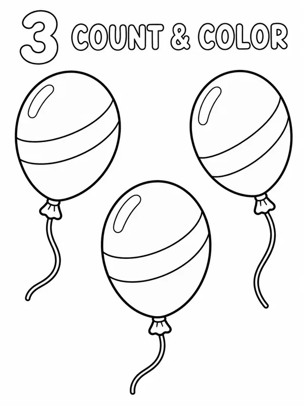 Kids Coloring Page Count And Colors