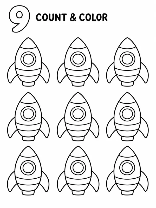 Kids Coloring Page Count And Colors
