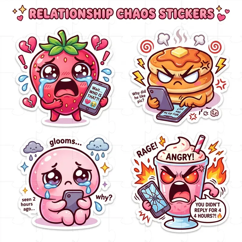 Chaotic Kawaii Food Stickers Packs