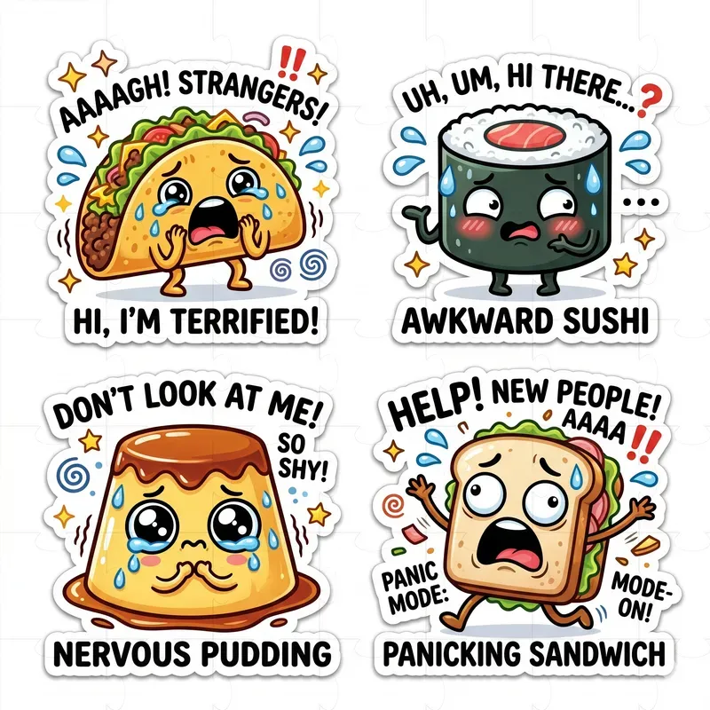 Chaotic Kawaii Food Stickers Packs