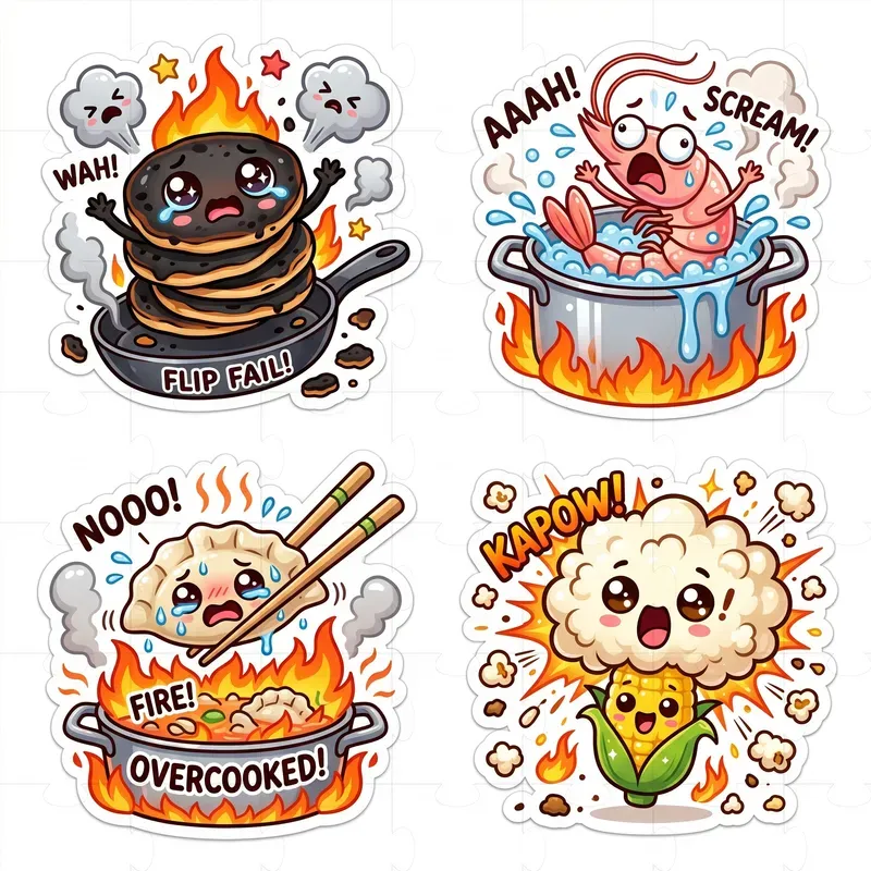 Chaotic Kawaii Food Stickers Packs