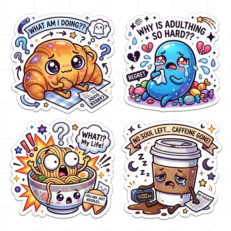Chaotic Kawaii Food Stickers Packs