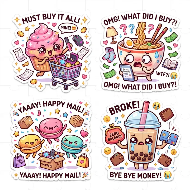 Chaotic Kawaii Food Stickers Packs