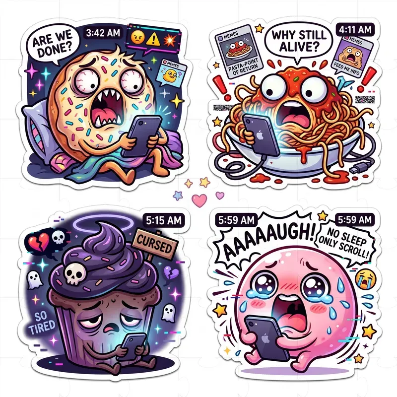 Chaotic Kawaii Food Stickers Packs