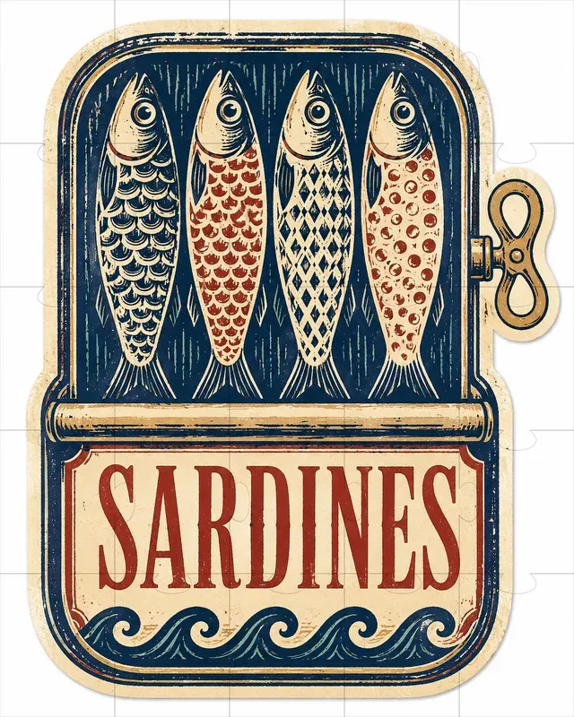 Vintage Seafood Label Stickers