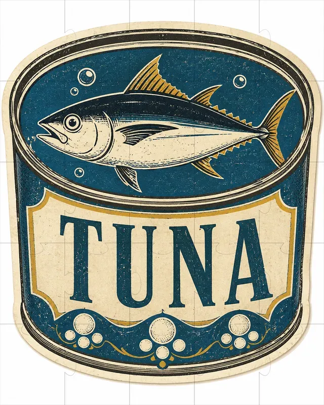 Vintage Seafood Label Stickers