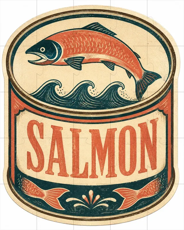 Vintage Seafood Label Stickers