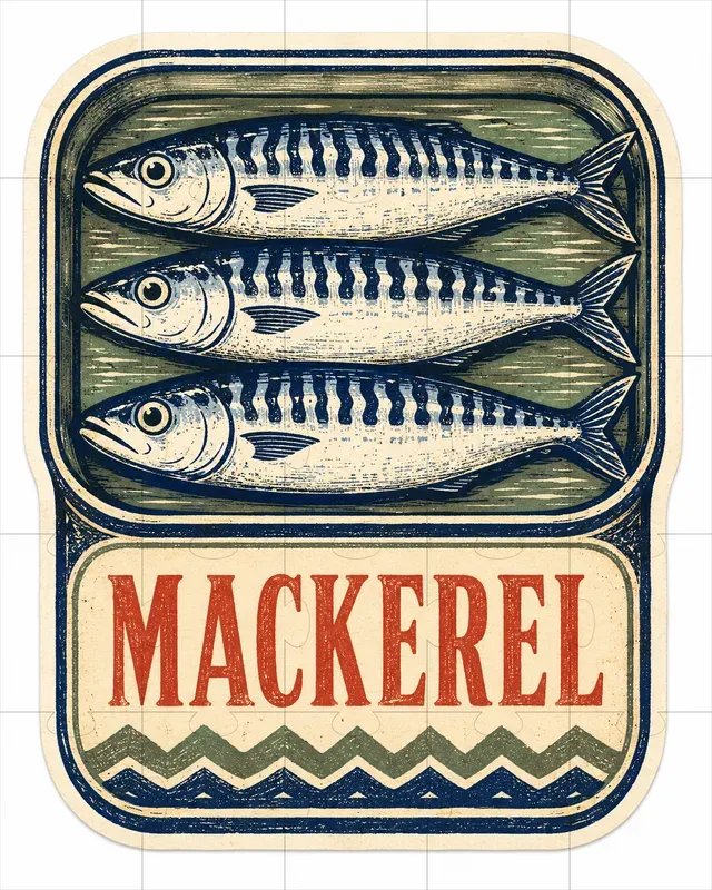 Vintage Seafood Label Stickers
