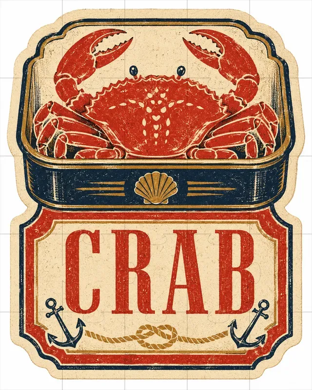 Vintage Seafood Label Stickers