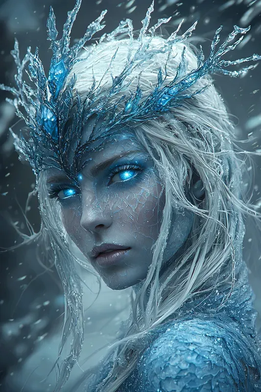 Crystal Ice Witch Portraits Winter Art
