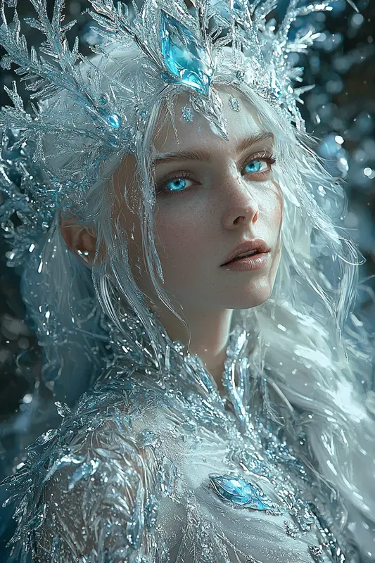 Crystal Ice Witch Portraits Winter Art