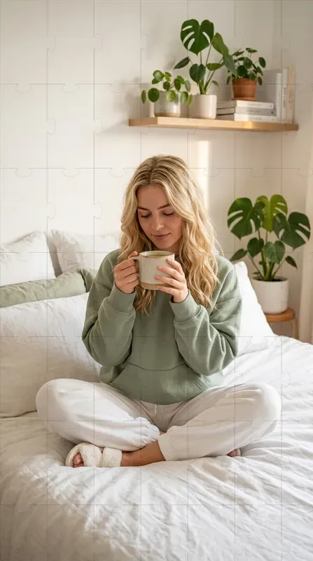 Aesthetic Girl Cozy Bedroom Portraits
