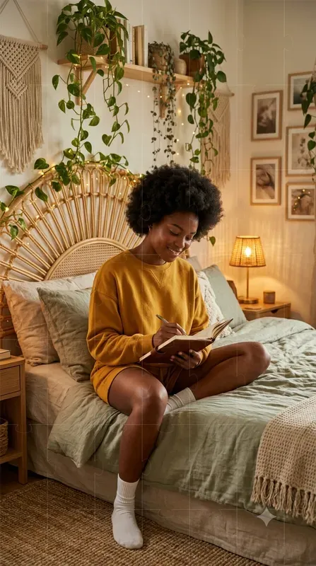 Aesthetic Girl Cozy Bedroom Portraits